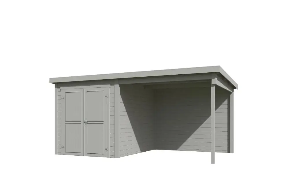 Tijdelijk Beschikbaar Outdoor Life Blokhut Finn Platinum Grey 450 x 250 cm