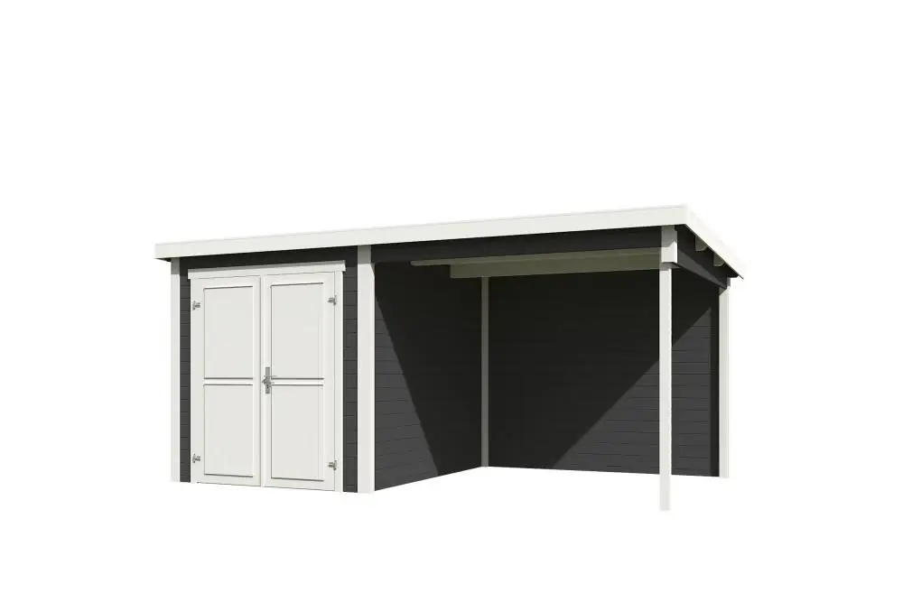 Outdoor Life Blokhut Finn Carbon Grey-Wit 450 x 250 cm Gratis Retour