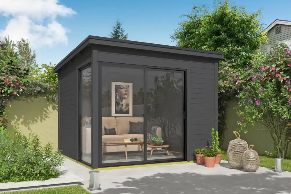 Koopje Outdoor Life Tuinhuis Julia 295 x 295 cm Carbon Grey