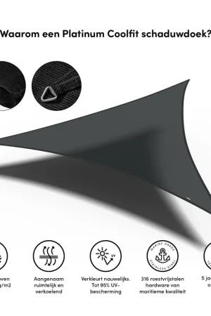 Platinum Schaduwdoek Driehoek Zwart 360 cm Koop Vandaag