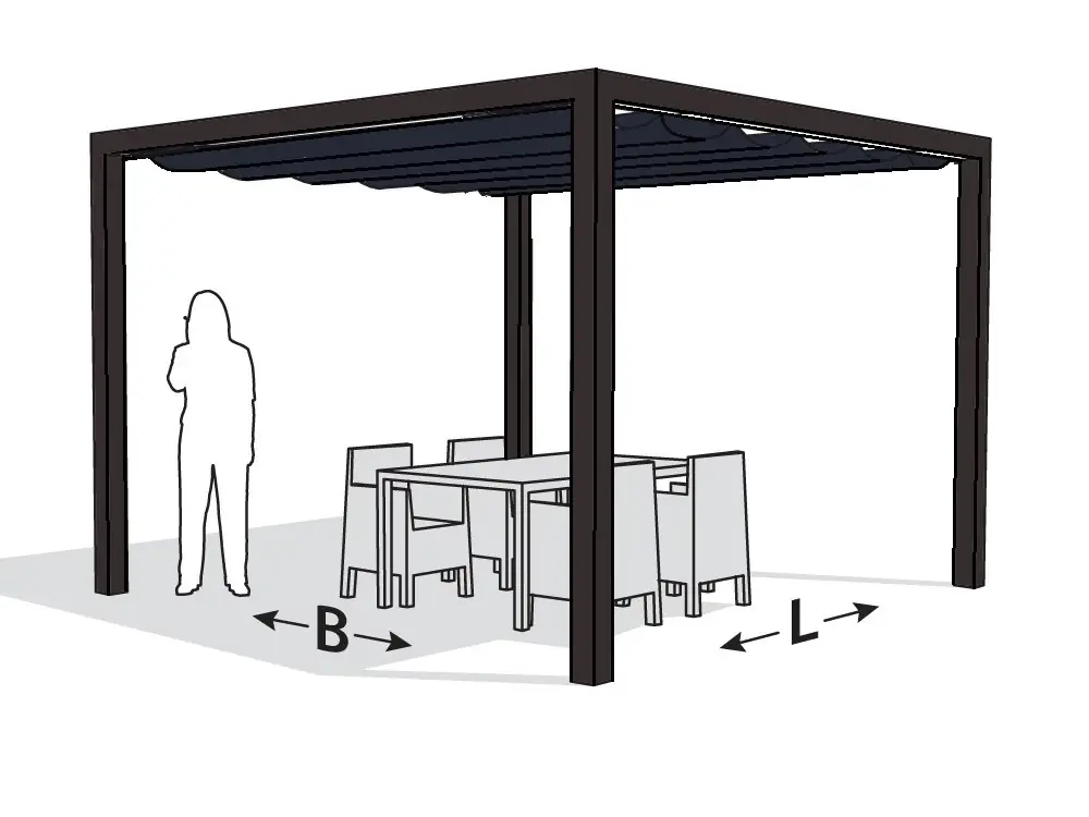 Platinum Optiva Aluminium Pergola Antraciet met Coolfit Schaduwdoek Antraciet 402 x 402 cm Koop Online