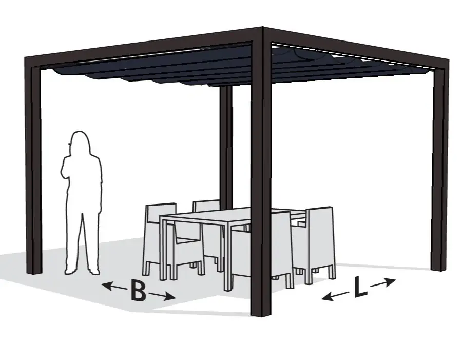 Platinum Optiva Prosail Aluminium Pergola Met Waterproof Schaduwdoek Antraciet 319 x 419 cm Premium
