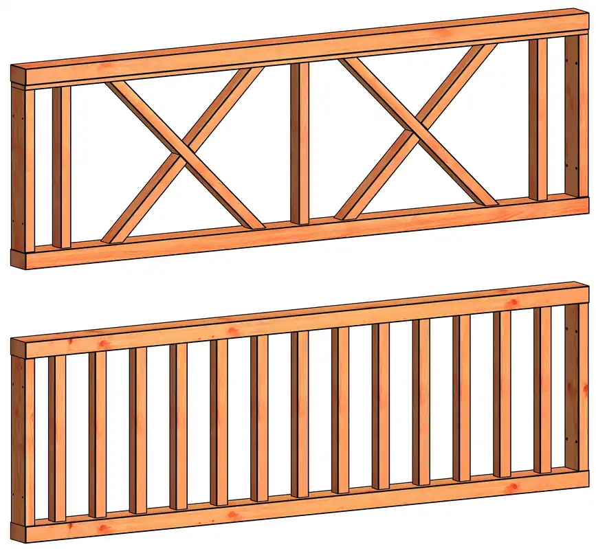 Lage Kosten Trendhout Veranda Kruis Hekwerk H 70 x 223 cm