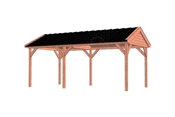 Snelle Levering Trendhout Douglas Overkapping Zadeldak Betula 630 x 350 cm