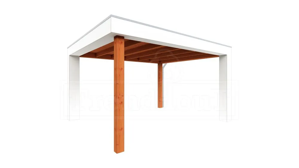 Beperkt Aanbod Trendhout Douglas Overkapping Verona Rechts 400 x 400 cm