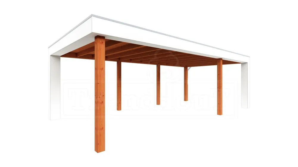 Snelle Levering Trendhout Douglas Overkapping Verona Rechts 755 x 400 cm