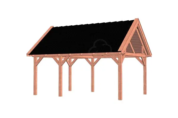 Premium Trendhout Douglas Overkapping Zadeldak XL 590 x 440 cm