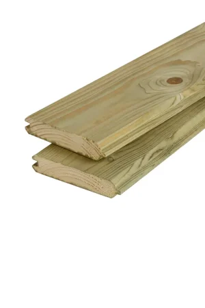 Aanbieding Vuren Blokhutprofielplank 2.8 x 14.5 cm (28 x 145 mm) Geschaafd Geïmpregneerd - Lengte 420 cm