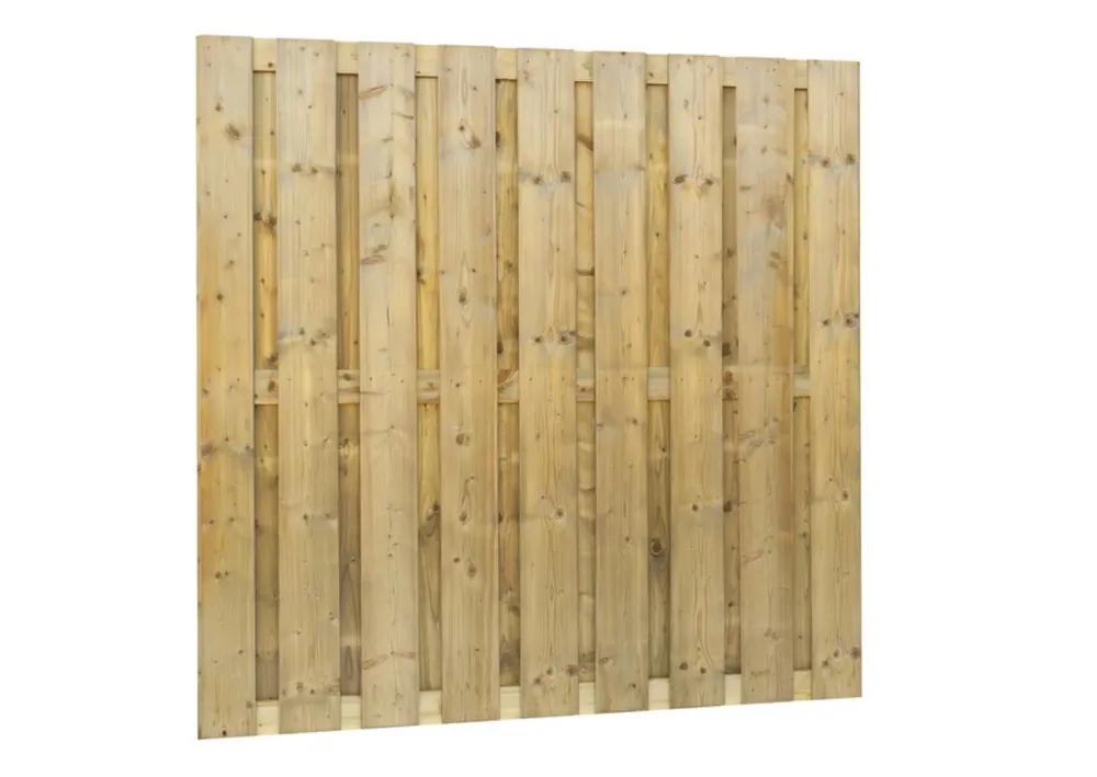 Premium Vuren Schutting 180 x 180 cm 20-Planks Geschaafd Groen Geïmpregneerd