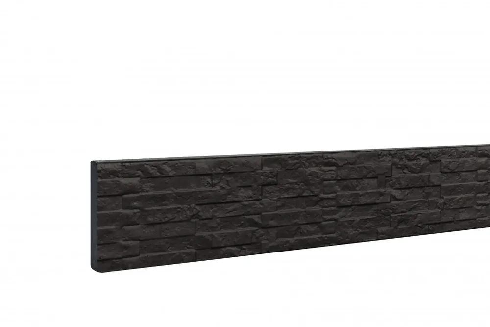 Betonplaat Dubbelzijdig Leisteenmotief 3.5 x 36 cm (35 x 360 mm) Antraciet Gecoat - Lengte 184 cm Lage Prijs