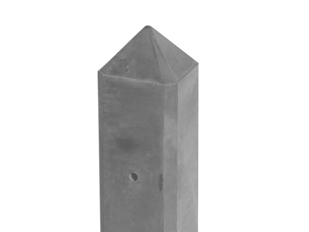 Betaalbaar Beton T-paal 10 x 10 cm (100 x 100 mm) Glad met Diamantkop - Grijs - Lengte 280 cm