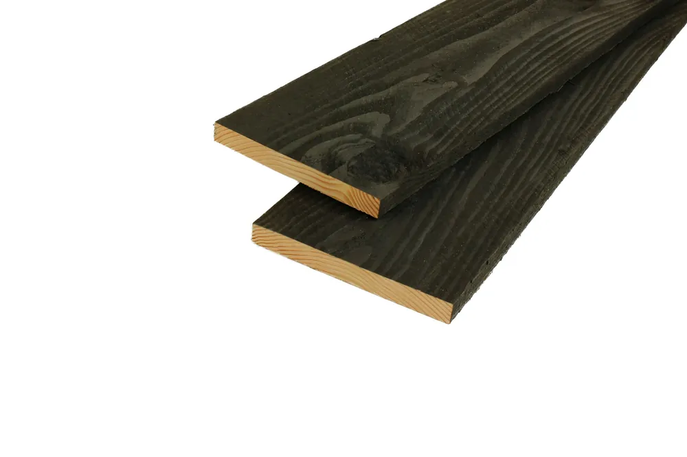 Lage Prijs Douglas Potdekselplank 2.2 x 20 cm (22 x 200 mm) Fijnbezaagd Zwart Geïmpregneerd - Lengte 400 cm