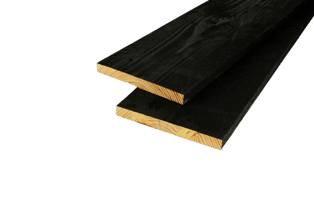 Gratis Retour Douglas Potdekselplank Fijnbezaagd Zwart geïmpregneerd 2.5 x 25 x 400 cm
