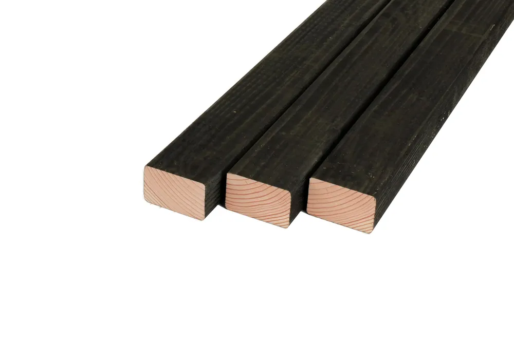 Douglas Regel Geschaafd Zwart Geïmpregneerd 4.5 x 7 cm - Lengte 400 cm Tijdelijk Beschikbaar