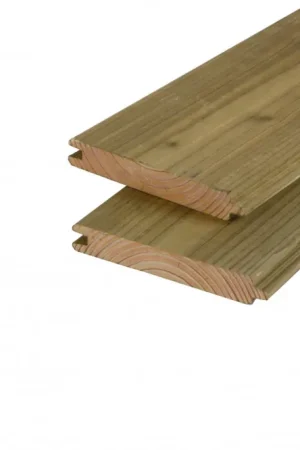Actieprijs Douglas Blokhutprofielplank Geschaafd Geïmpregneerd 2.8 x 19.5 cm - Lengte 300 cm