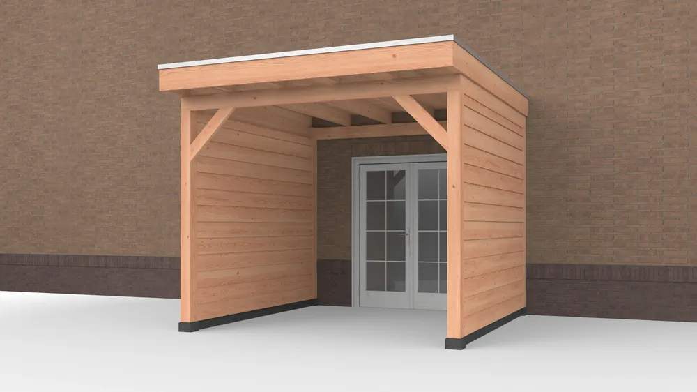 Dagaanbieding Douglas Buitenverblijf aan huis, 300 x 300, met twee zijwanden Zwart, Westwood