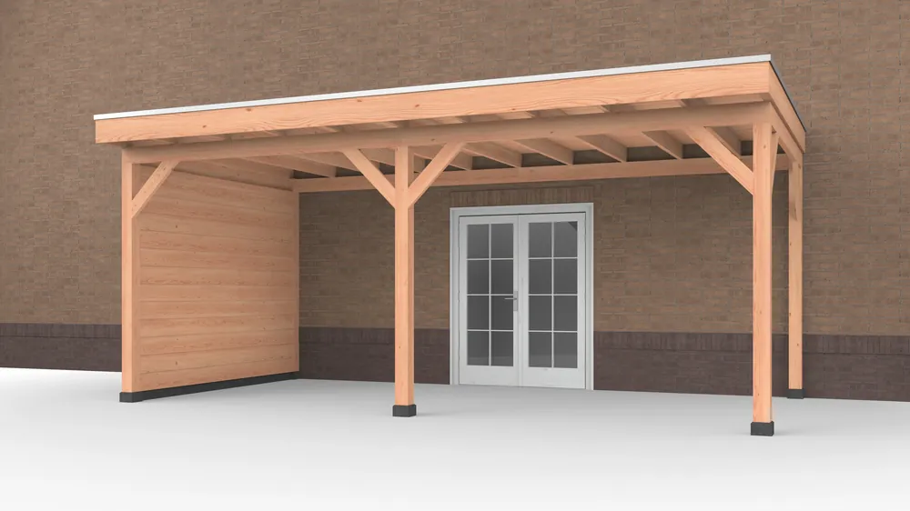 Douglas Buitenverblijf aan huis, 600 x 300, met zijwand Zwart, Westwood Favoriet