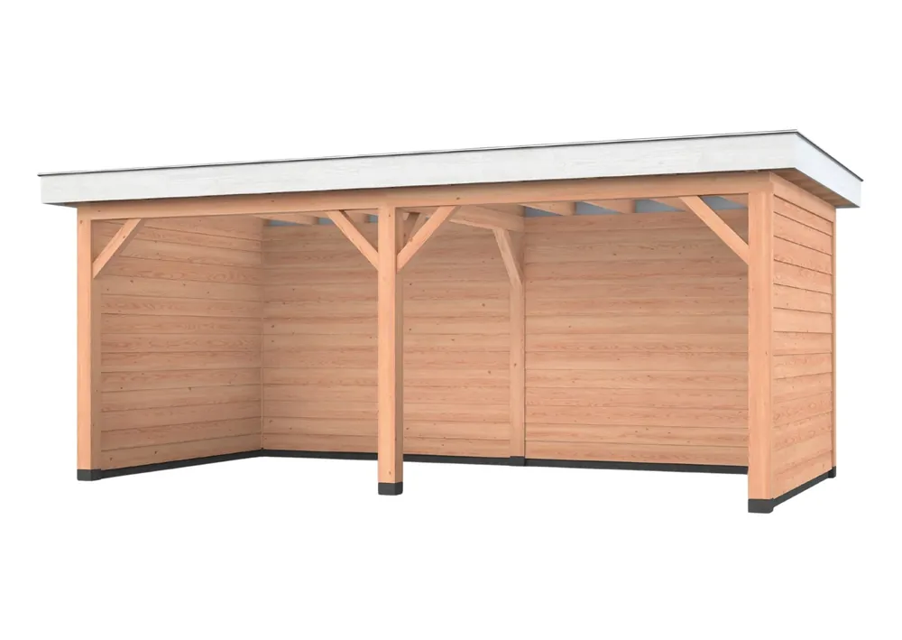 Douglas overkapping, 600 x 300, met achterwand en twee zijwanden, Westwood Holland Koopje