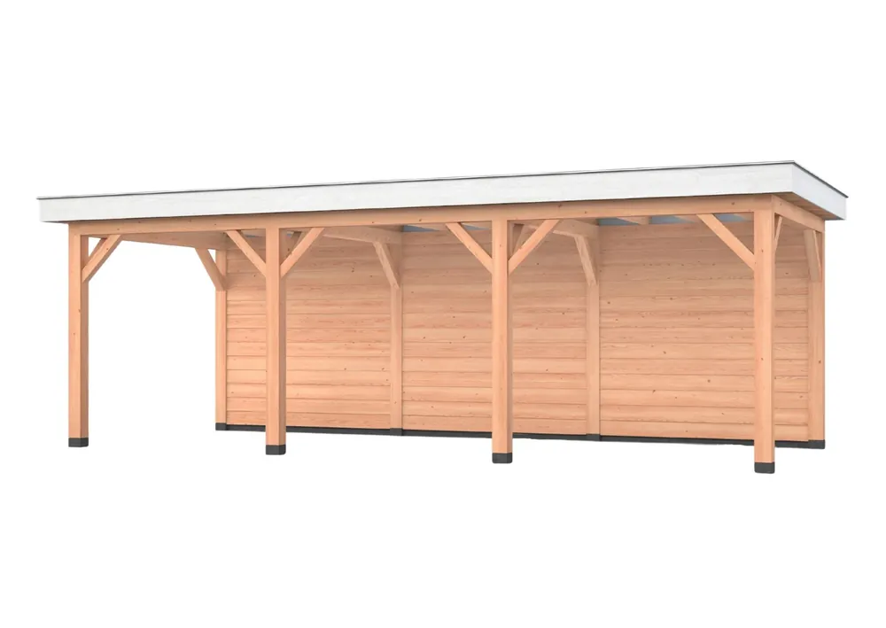 Express Levering Douglas overkapping, 750 x 300, met achterwand, Westwood Holland