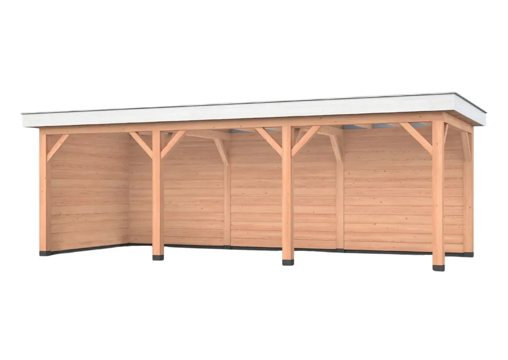 Douglas overkapping, 750 x 300, met achterwand en zijwand, Westwood Holland Gereduceerde Prijs