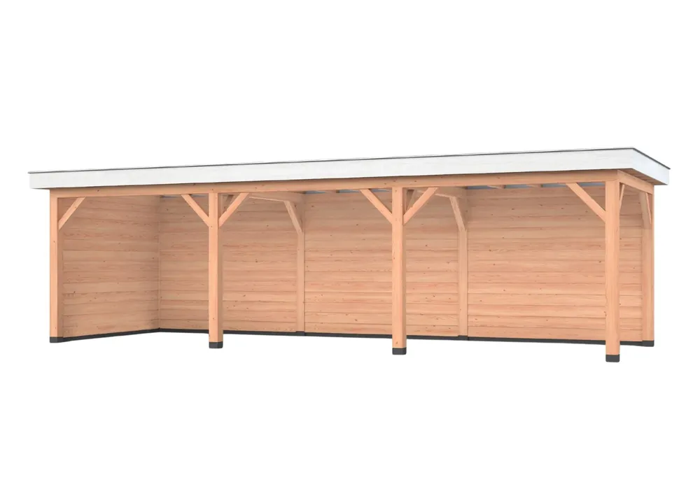 Douglas overkapping, 900 x 300, met achterwand en zijwand, Westwood Holland Fabrieksprijs