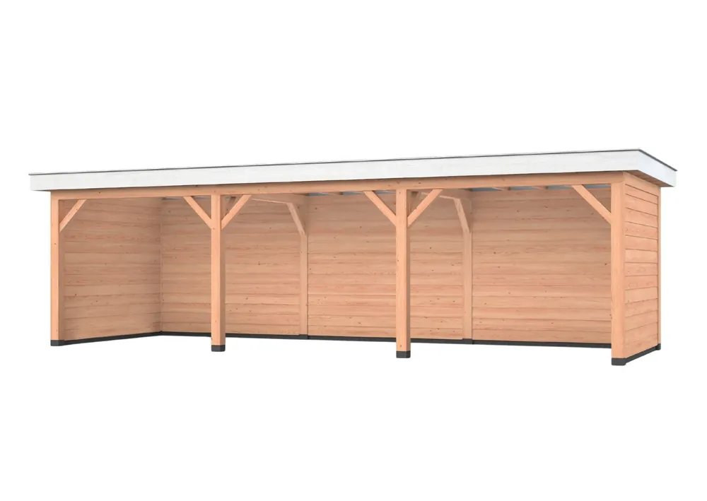 Douglas overkapping, 900 x 300, met achterwand en twee zijwanden, Westwood Holland Gereduceerde Prijs