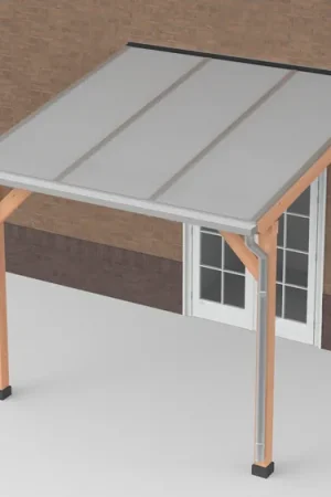 Beperkt Aanbod Douglas Terrasoverkapping Polycarbonaat Opaal Geschaafd 300 x 300 cm