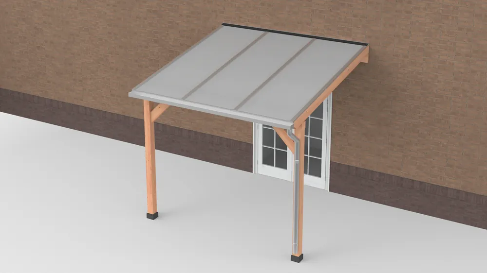 Beperkt Aanbod Douglas Terrasoverkapping Polycarbonaat Opaal Geschaafd 300 x 300 cm