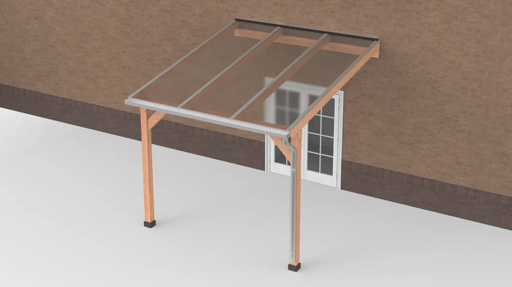 Douglas Terrasoverkapping Polycarbonaat Helder Geschaafd 300 x 350 cm Koopje