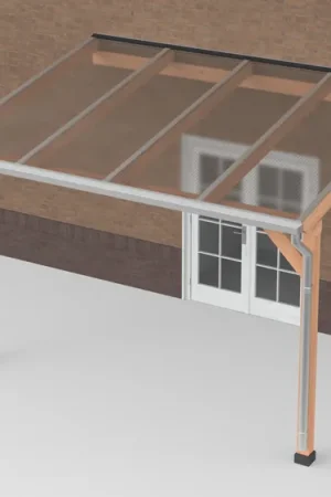 Laatste Versie Douglas Terrasoverkapping Polycarbonaat Helder Geschaafd 400 x 300 cm