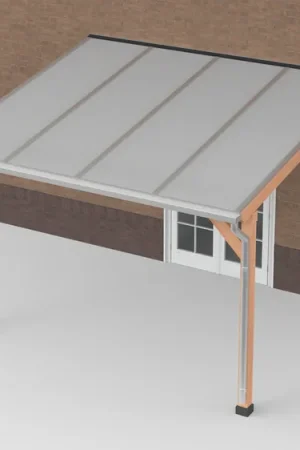 Weekendaanbieding Douglas Terrasoverkapping Polycarbonaat Opaal Geschaafd 400 x 350 cm