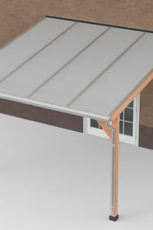 Veilige Betaling Douglas Terrasoverkapping Geschaafd Polycarbonaat Opaal 400 x 400 cm