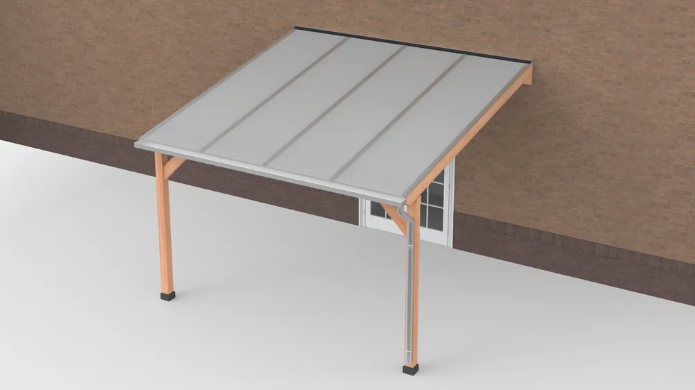 Veilige Betaling Douglas Terrasoverkapping Geschaafd Polycarbonaat Opaal 400 x 400 cm