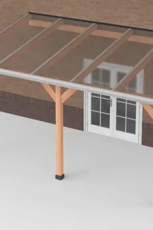 Premium Douglas Terrasoverkapping Polycarbonaat Helder Geschaafd 500 x 300 cm