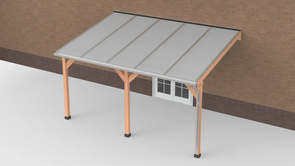 Beperkte Voorraad Douglas Terrasoverkapping Polycarbonaat Opaal Geschaafd 500 x 350 cm