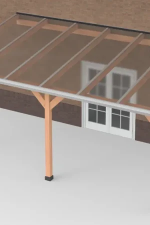 Tijdelijk Beschikbaar Douglas Terrasoverkapping Polycarbonaat Helder Geschaafd 600 x 350 cm