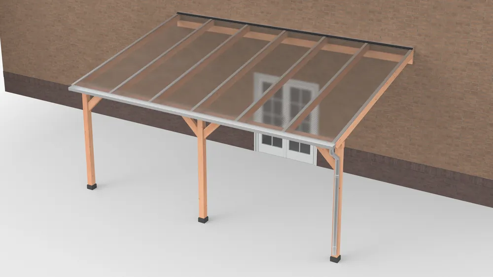 Douglas Terrasoverkapping Polycarbonaat Helder Geschaafd 600 x 400 cm Beperkt Aanbod