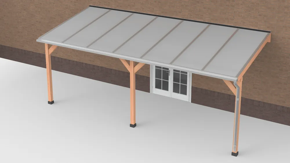 Veilige Betaling Douglas Terrasoverkapping Polycarbonaat Opaal Geschaafd 700 x 300 cm