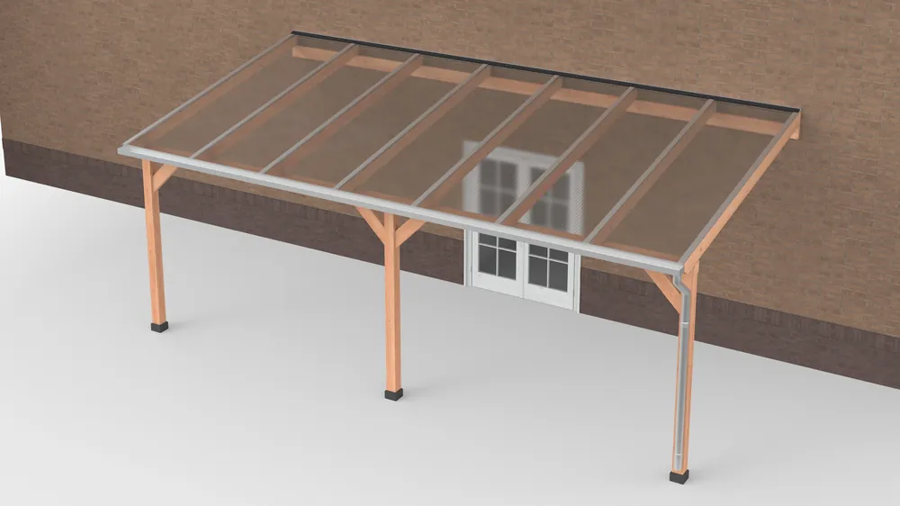 Douglas Terrasoverkapping Polycarbonaat Helder Geschaafd 700 x 350 cm Uitverkoop
