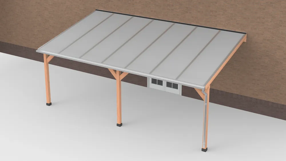 Douglas Terrasoverkapping Polycarbonaat Opaal Geschaafd 700 x 400 cm Merkproduct