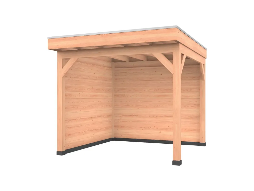 Meest Verkocht Douglas overkapping, 300 x 300, met achterwand en zijwand, Westwood Comfort Green