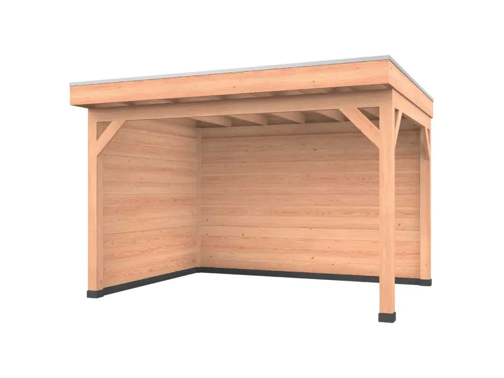 Flitsaanbieding Douglas overkapping, 400 x 300, met achterwand en zijwand, Westwood Comfort Green