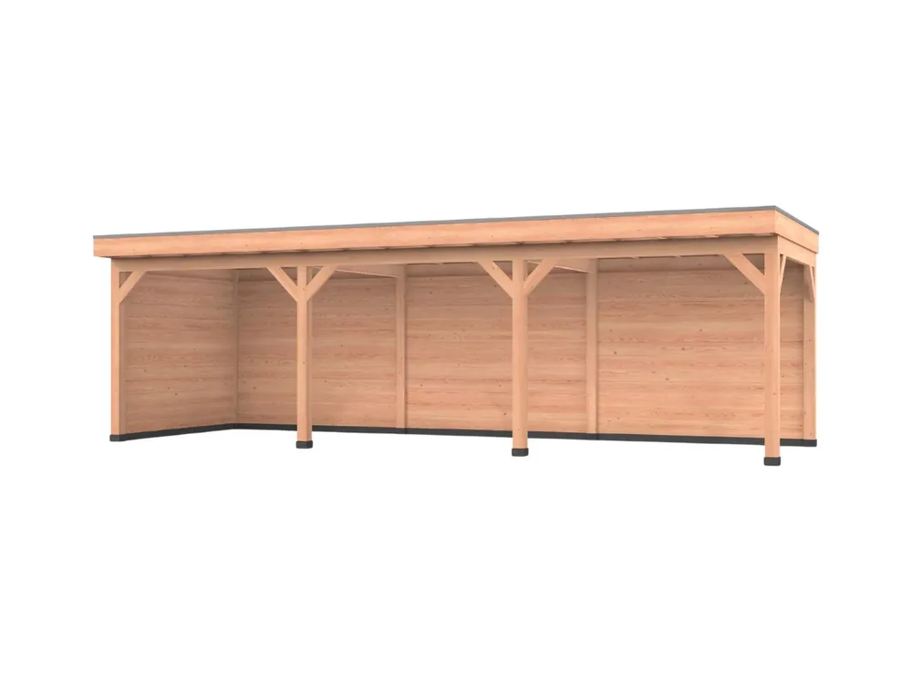 Douglas overkapping, 900 x 300, met achterwand en zijwand, Westwood Comfort Green Laatste Kans