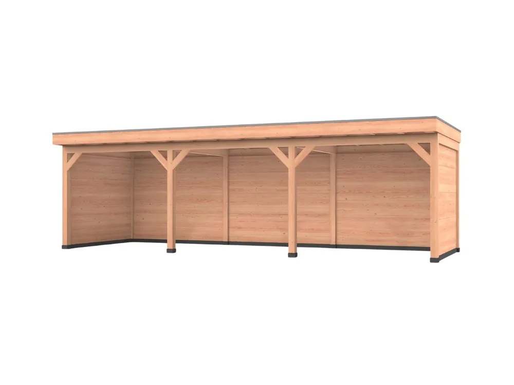 Douglas overkapping, 900 x 300, met achterwand en twee zijwanden, Westwood Comfort Green Voordeelprijs