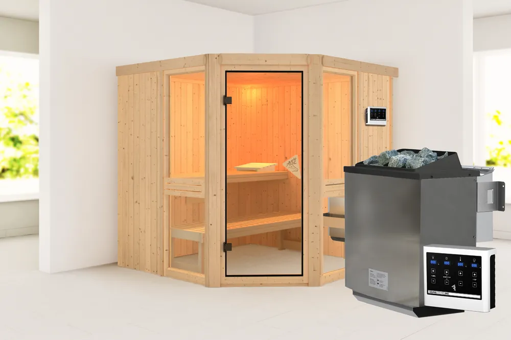Goedkoop Sauna Kille Eckeinstieg Bio Combi 196 x 196 x 198 cm