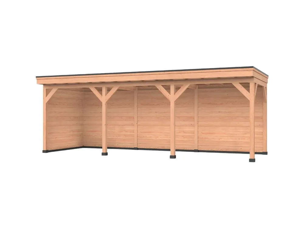 Bestseller Douglas overkapping, 750 x 250, Met achterwand en zijwand, Westwood DIY