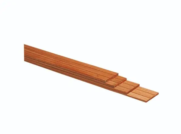 Speciale Aanbieding Hardhout geschaafde plank met V-groeven - 1,5 x 14,5 x 180 cm