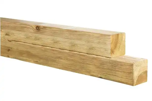Premium Midden-Europees Vuren Geschaafde Paal, Groen Geïmpregneerd, 14 x 14 x 300 cm