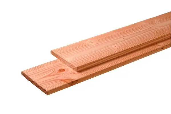 Laatste Versie Douglas plank 1 zijde geschaafd, 1 zijde fijnbezaagd kleurloos geïmpregneerd - 2,8 x 19,5 x 300 cm