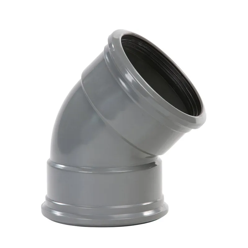 PVC bocht 45 graden 125 mm SN4 (2 x manchet) Beperkte Voorraad
